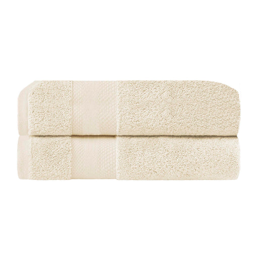 Turkish Cotton Absorbent Solid 2-Piece Ultra-Plush Bath Towel Set - Ivory