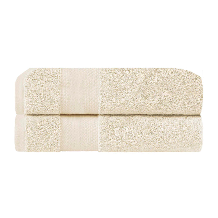 Turkish Cotton Absorbent Solid 2-Piece Ultra-Plush Bath Towel Set - Ivory