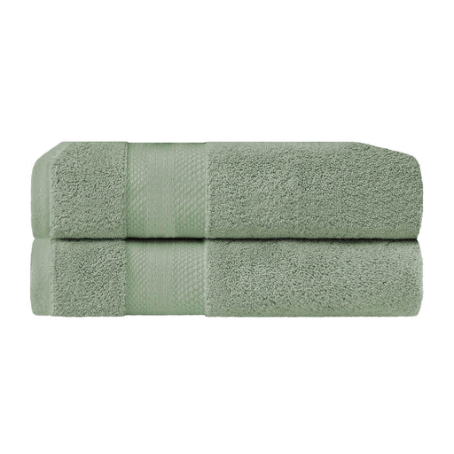 Turkish Cotton Absorbent Solid 2-Piece Ultra-Plush Bath Towel Set - Olive Green
