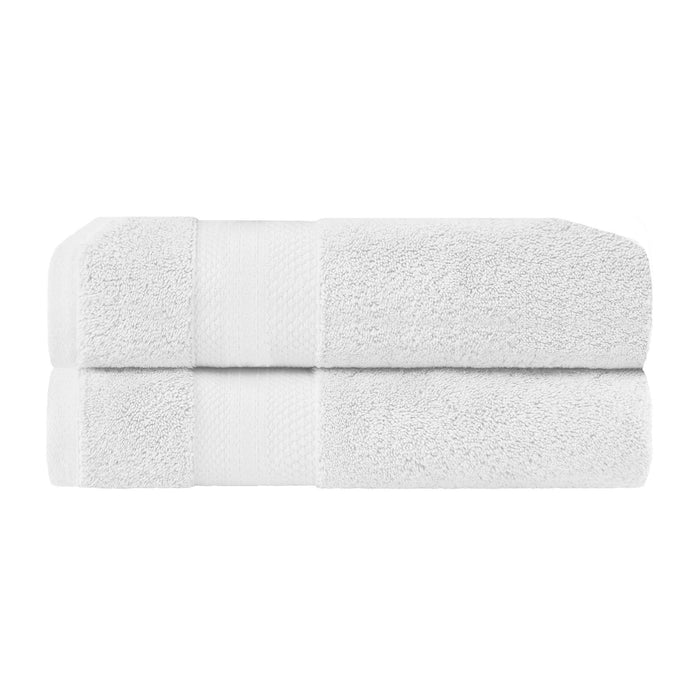 Turkish Cotton Absorbent Solid 2-Piece Ultra-Plush Bath Towel Set - White