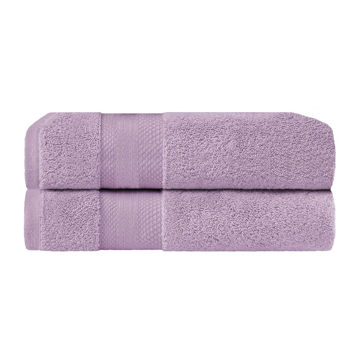 Turkish Cotton Absorbent Solid 2-Piece Ultra-Plush Bath Towel Set - Wisteria