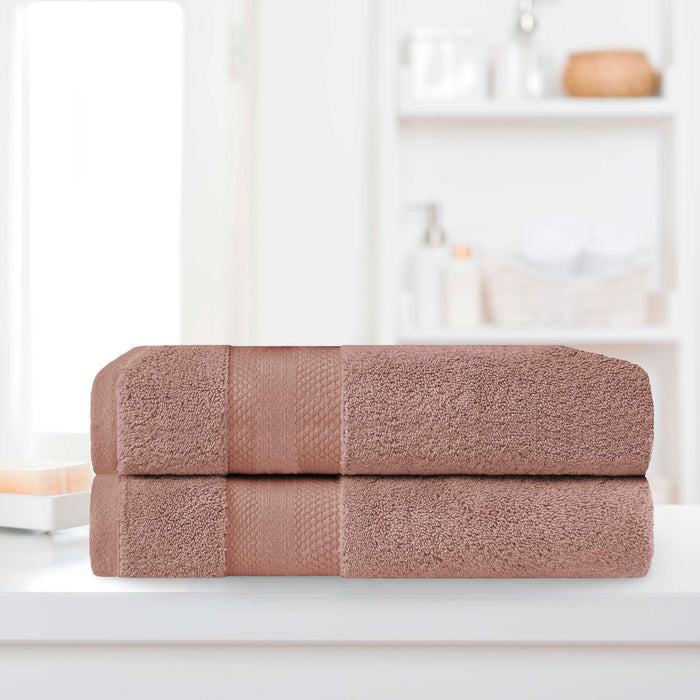Turkish Cotton Absorbent Ultra-Plush Solid 2 Piece Bath Sheet Set - Taupe