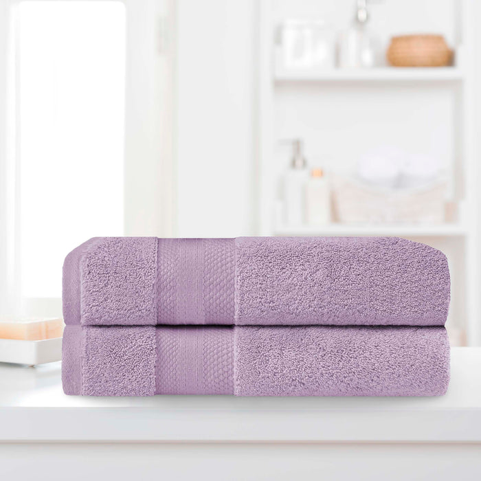 Turkish Cotton Absorbent Ultra-Plush Solid 2 Piece Bath Sheet Set - Winteria