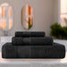 Turkish Cotton Highly Absorbent Solid 3 Piece Ultra-Plush Towel Set - Black