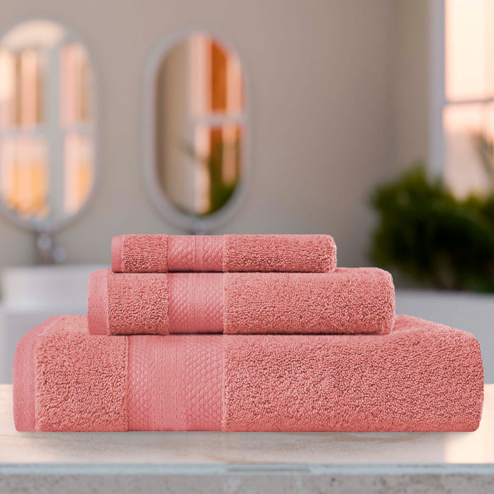 Turkish Cotton Highly Absorbent Solid 3 Piece Ultra-Plush Towel Set