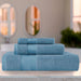 Turkish Cotton Highly Absorbent Solid 3 Piece Ultra-Plush Towel Set - Denim Blue