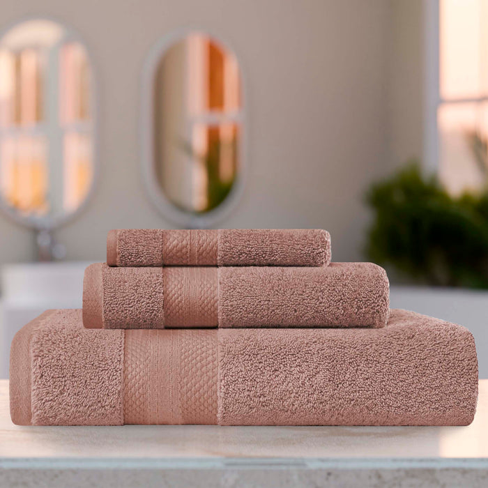 Turkish Cotton Highly Absorbent Solid 3 Piece Ultra-Plush Towel Set - Taupe