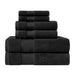 Turkish Cotton Highly Absorbent Solid 6 Piece Ultra-Plush Towel Set - Black