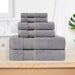 Turkish Cotton Highly Absorbent Solid 6 Piece Ultra-Plush Towel Set - Gray