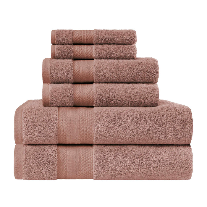 Turkish Cotton Highly Absorbent Solid 6 Piece Ultra-Plush Towel Set - Taupe