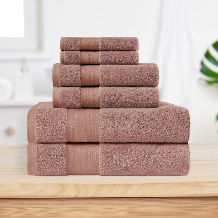 Turkish Cotton Highly Absorbent Solid 6 Piece Ultra-Plush Towel Set - Taupe