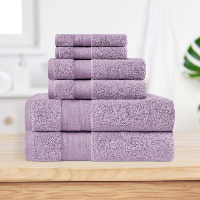 Turkish Cotton Highly Absorbent Solid 6 Piece Ultra-Plush Towel Set - Winteria