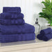 Ultra Soft Cotton Absorbent Solid Assorted 8 Piece Towel Set - Navy Blue