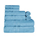 Ultra Soft Cotton Absorbent Solid Assorted 8 Piece Towel Set - Denim Blue