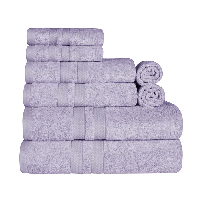 Ultra Soft Cotton Absorbent Solid Assorted 8 Piece Towel Set - Winteria