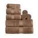 Egyptian Cotton Pile Plush Heavyweight Absorbent 8 Piece Towel Set - Chocolate