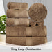 Egyptian Cotton Pile Plush Heavyweight Absorbent 8 Piece Towel Set - Chocolate