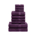 Egyptian Cotton Pile Solid 10-Piece Towel Set - Plum