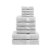 Egyptian Cotton Pile Solid 10-Piece Towel Set - Silver