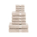 Egyptian Cotton Pile Solid 10-Piece Towel Set - Stone