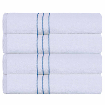 Turkish Cotton Ultra Plush Solid Absorbent 4 Piece Bath Towel Set - Blue Nile Mills