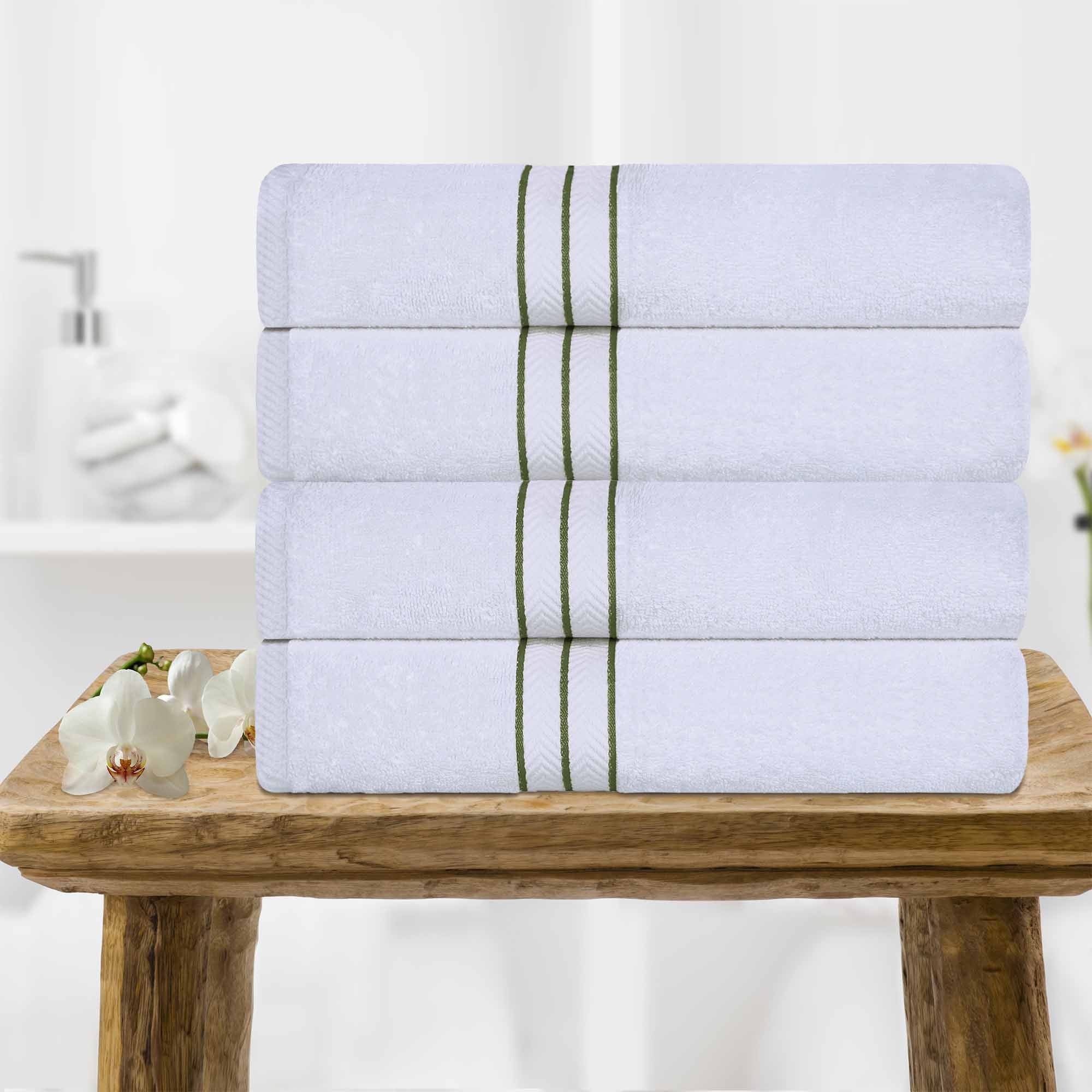 Turkish Cotton Ultra Plush Solid Absorbent 4 Piece Bath Towel Set - Blue Nile Mills