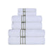 Turkish Cotton Ultra-Plush Solid 6-Piece Highly Absorbent Towel Set - White/Forrest Green