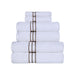 Turkish Cotton Ultra-Plush Solid 6-Piece Highly Absorbent Towel Set - White/Latte