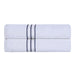 Turkish Cotton Ultra Plush Solid Absorbent 2 Piece Bath Towel Set - White/Navy Blue