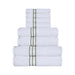 Turkish Cotton Ultra-Plush Solid 8 Piece Highly Absorbent Towel Set - White/Forrest Green