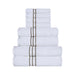 Turkish Cotton Ultra-Plush Solid 8 Piece Highly Absorbent Towel Set - White/Latte