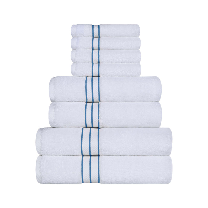 Turkish Cotton Ultra-Plush Solid 8 Piece Highly Absorbent Towel Set