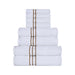 Turkish Cotton Ultra-Plush Solid 8 Piece Highly Absorbent Towel Set - White/Toast