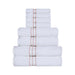 Turkish Cotton Ultra-Plush Solid 8 Piece Highly Absorbent Towel Set - White/Tea Rose