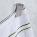 Turkish Cotton Ultra Plush Solid Absorbent 4 Piece Bath Towel Set -White/Forrest Green
