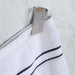 Turkish Cotton Ultra Plush Solid Absorbent 4 Piece Bath Towel Set -White/Navy Blue