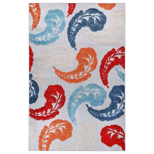 Feather Modern Bohemian Indoor Outdoor Area Rug - Multicolored