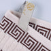 Athens Cotton Greek Scroll and Floral 4 Piece Assorted Bath Towel Set - Ivory/Chocolate