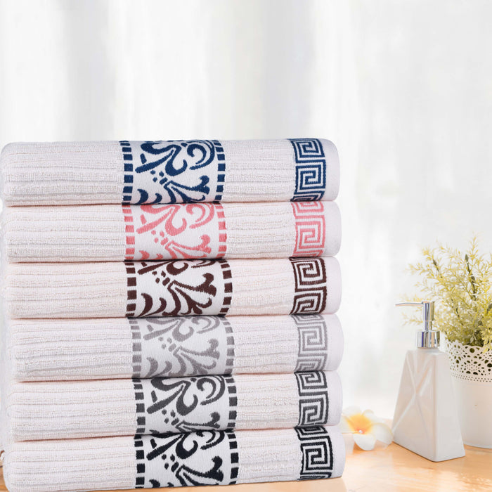 Athens Cotton Greek Scroll and Floral 8 Piece Assorted Towel Set