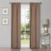 Linen Pattern Washable Room Darkening Blackout Curtains Set 26" - Acorn