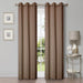 Linen Pattern Washable Room Darkening Blackout Curtain Set 42" - Acorn