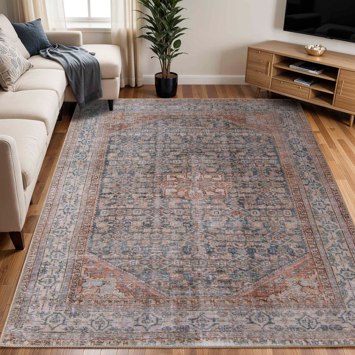 Traditional Oriental Medallion Indoor Area Rug Or Runner Rug - Latte