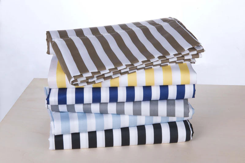 Cotton Blend 600 Thread Count Cabana Stripe Standard Pillowcase Set