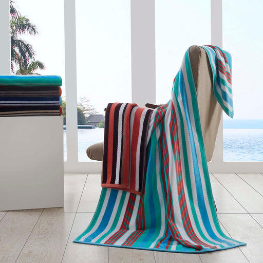 Rope Textured Striped Oversized 2-Piece Beach Towel Set