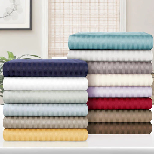 Egyptian Cotton 600 Thread Count 2 Piece Striped Pillowcase Set