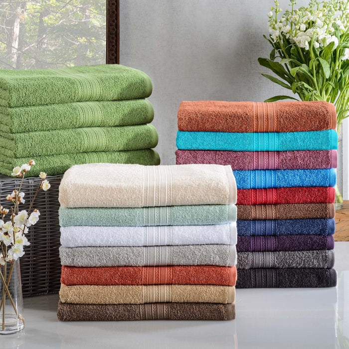 Cotton Eco-Friendly 4 Piece Solid Bath Towel Set 