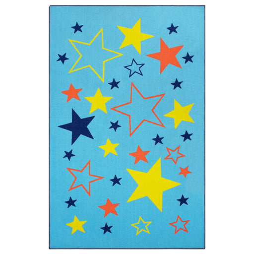 All-Star Non-Slip Kids Indoor Washable Area Rug - Blue