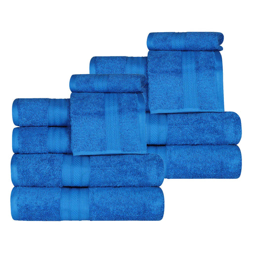 Atlas Cotton Plush Heavyweight Luxury 12 Piece Assorted Towel Set - Allure