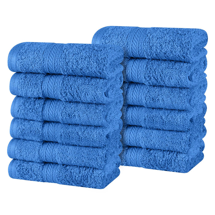 Atlas Cotton Plush Heavyweight Luxury Face Towel Washcloth Set of 12 - Allure