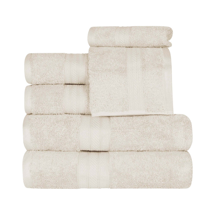 Cotton 6 Piece Eco Friendly Solid Towel Set - Almond